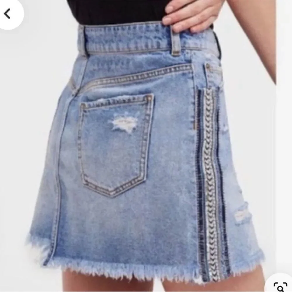 Free People Mini Blue Denim Skirt(Size 4)
